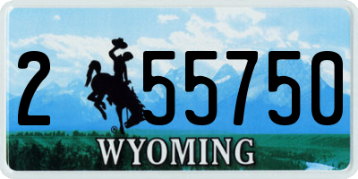 WY license plate 255750