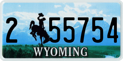 WY license plate 255754