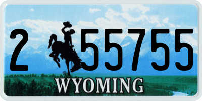WY license plate 255755