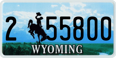 WY license plate 255800