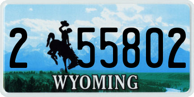 WY license plate 255802
