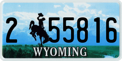 WY license plate 255816