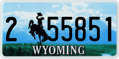 WY license plate 255851