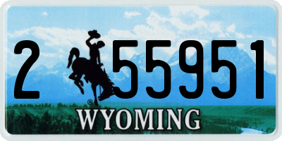 WY license plate 255951