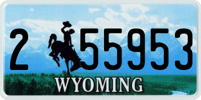 WY license plate 255953
