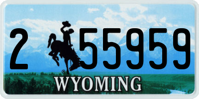 WY license plate 255959