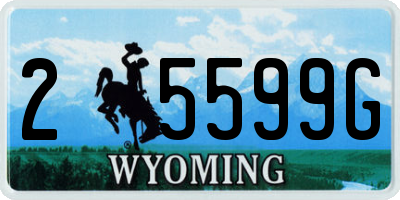 WY license plate 25599G