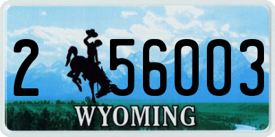 WY license plate 256003