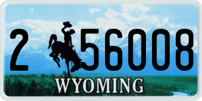 WY license plate 256008