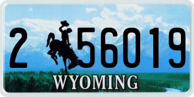 WY license plate 256019
