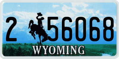 WY license plate 256068
