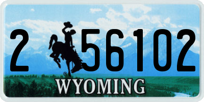 WY license plate 256102