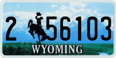 WY license plate 256103