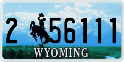 WY license plate 256111