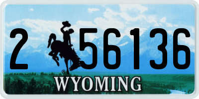 WY license plate 256136
