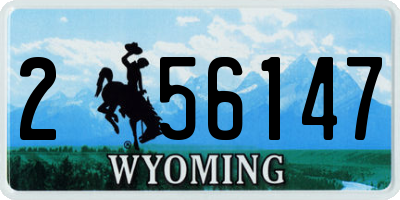 WY license plate 256147