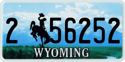 WY license plate 256252