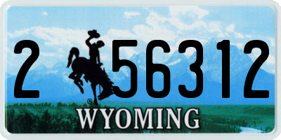 WY license plate 256312