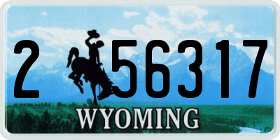 WY license plate 256317