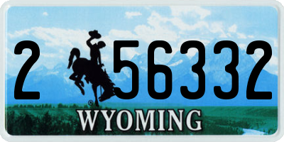 WY license plate 256332