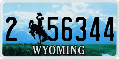 WY license plate 256344