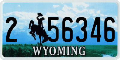 WY license plate 256346