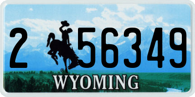 WY license plate 256349