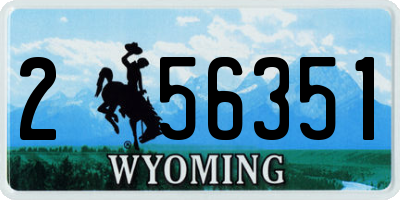 WY license plate 256351