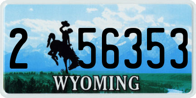 WY license plate 256353