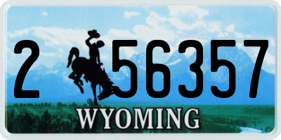 WY license plate 256357