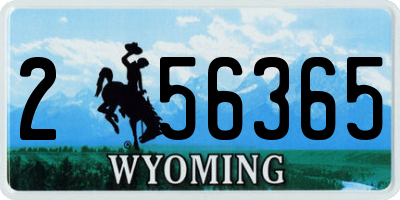 WY license plate 256365