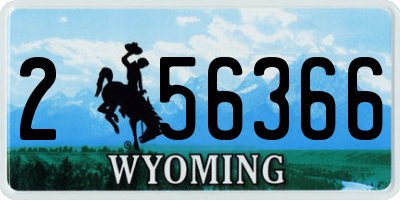WY license plate 256366