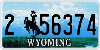 WY license plate 256374