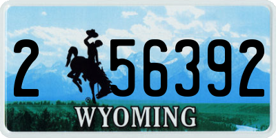 WY license plate 256392