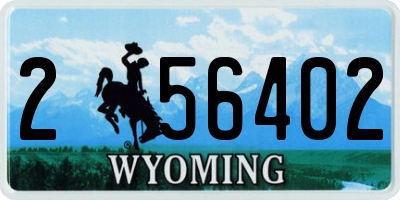 WY license plate 256402
