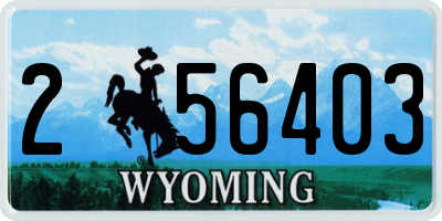 WY license plate 256403
