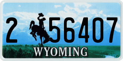 WY license plate 256407