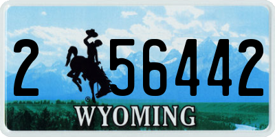 WY license plate 256442
