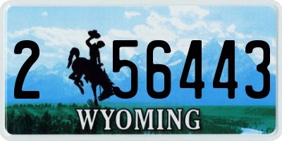 WY license plate 256443