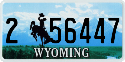 WY license plate 256447