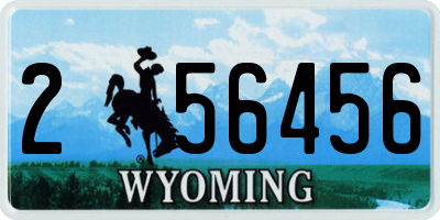 WY license plate 256456