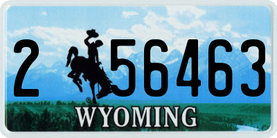 WY license plate 256463
