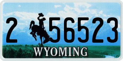 WY license plate 256523