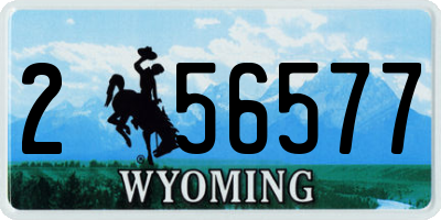 WY license plate 256577