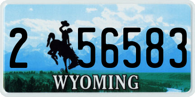 WY license plate 256583