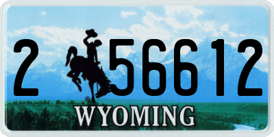 WY license plate 256612
