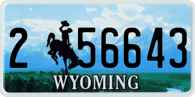 WY license plate 256643