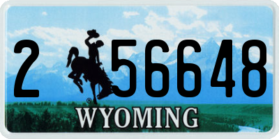 WY license plate 256648