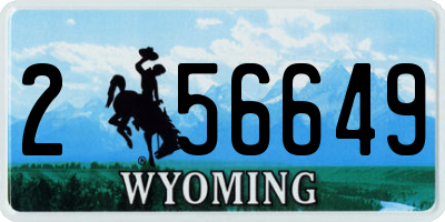 WY license plate 256649