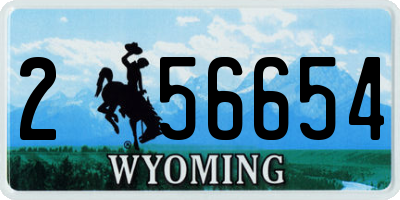 WY license plate 256654